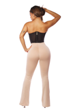 LABELLA | Leggings triple realce con faja Colombiana BBL LUXURY acampanado comprime abdomen y saca caderas LG7175