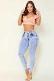 JS5100 JEAN DAMA SKINNY 3 BOTONES CON CORTES EN PRETINA