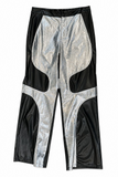 CONJUNTO PANTALÓN Y CHAMARRA PLATEADO CON NEGRO