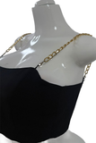 CROPTOP ESTRAPLE CON BRILLOS