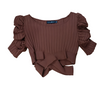 CT2083 CROPTOP CON MANGA CORTA PERLAS ALREDEDOR DE LA CINTURA