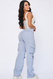 JS4200 JEANS TIPO CARGO UN BOTON AZUL CIELO