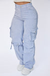 JS4200 JEANS TIPO CARGO UN BOTON AZUL CIELO