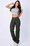 JS4128 JEANS TIPO CARGO VERDE MILITAR