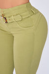 JS4009 JEANS PUSH UP VERDE LIMA 3 BOTONES