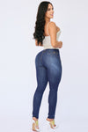 JS4409 JEANS PUSH UP AZUL 3 BOTONES TIRO MEDIO