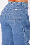 JS4401 JEANS TIPO CARGO UN BOTÓN TIRO ALTO