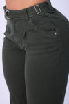 JS4128 JEANS TIPO CARGO VERDE MILITAR