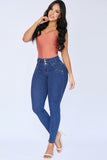 JS4210 JEANS PUSH UP AZUL 3 BOTONES CON BOLSA