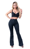 LABELLA | Leggings triple realce con faja Colombiana BBL LUXURY acampanado comprime abdomen y saca caderas LG7175