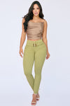 JS4009 JEANS PUSH UP VERDE LIMA 3 BOTONES