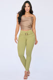 JS4009 JEANS PUSH UP VERDE LIMA 3 BOTONES