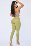 JS4009 JEANS PUSH UP VERDE LIMA 3 BOTONES