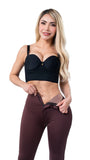 LABELLA | Leggings triple realce con faja Colombiana BBL LUXURY acampanado comprime abdomen y saca caderas LG7175