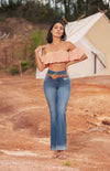 JF1780 JEAN SKINNY TRES BOTONES PUSH UP BOTA RECTA ABERTURA LATERAL DISENO EN BOLSILLOS TRASEROS