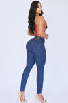 JS4210 JEANS PUSH UP AZUL 3 BOTONES CON BOLSA