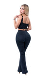 LABELLA | Leggings triple realce con faja Colombiana BBL LUXURY acampanado comprime abdomen y saca caderas LG7175