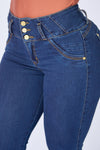 JS4210 JEANS PUSH UP AZUL 3 BOTONES CON BOLSA