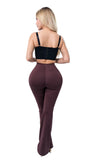 LABELLA | Leggings triple realce con faja Colombiana BBL LUXURY acampanado comprime abdomen y saca caderas LG7175